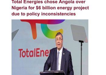 Total energy takes 6 billion dollars investment projects to Angola instead of Nigeria