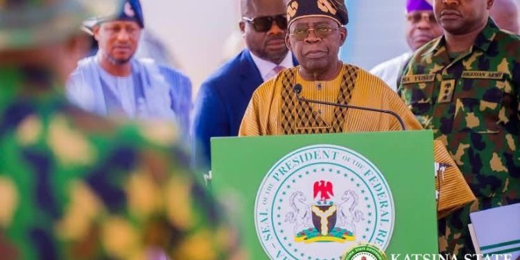 PRESIDENT TINUBU CHARGES MILITARY TO END INSECURITY, SAYS NIGERIA WILL NOT SURRENDER TO TERRORISTS